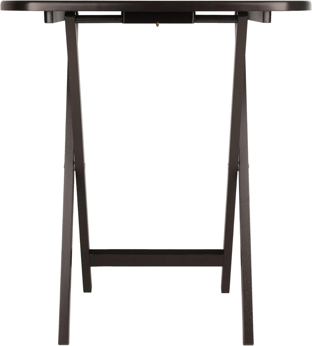 Winsome Cade Set of 2 Foldable Snack Tables, Oversized, for Living Room, 25", No Assembly, Coffee