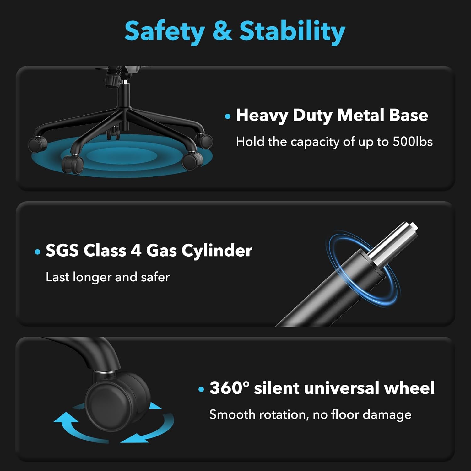 Big and Tall Office Chair -500 lb Heavy Duty Office Chair for Big Man, High Back Leather Executive Office Desk Chair with 120° Tilt Rock,Executive Computer Desk Chair with Flip Up Arm (Black)