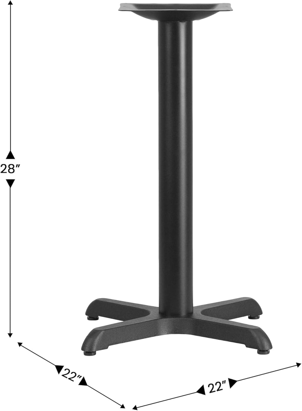 Flash Furniture Beverly 22'' x 22'' Restaurant Table X-Base with 3'' Dia. Table Height Column