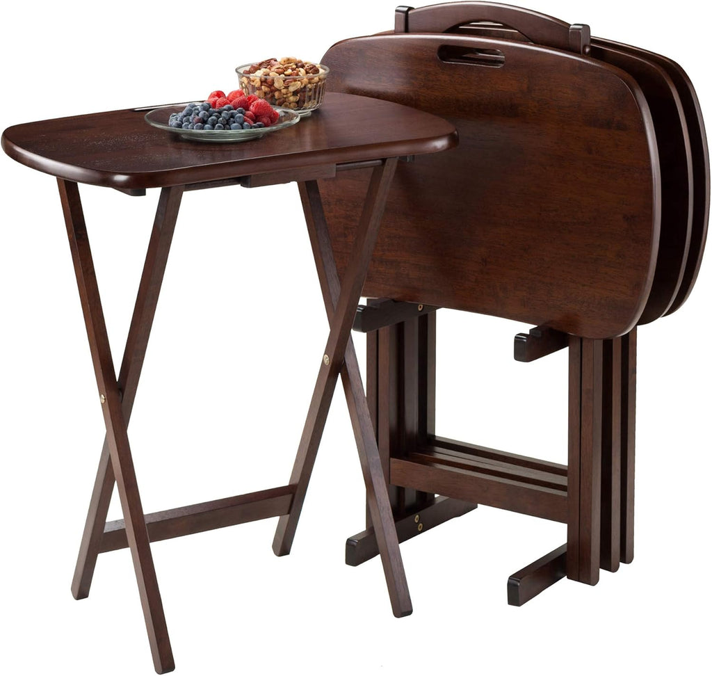Winsome Lucca Snack Table, 22.83"W x 25.79"H x 15.67"D, Walnut