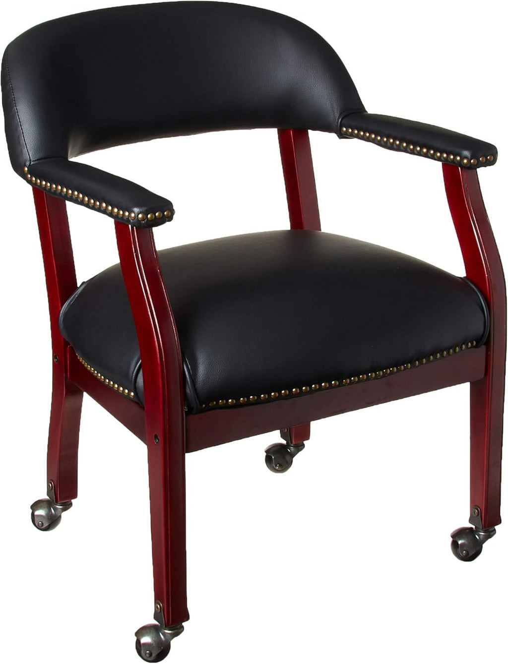 Boss Captain’s Chair In Black Vinyl W/ Casters