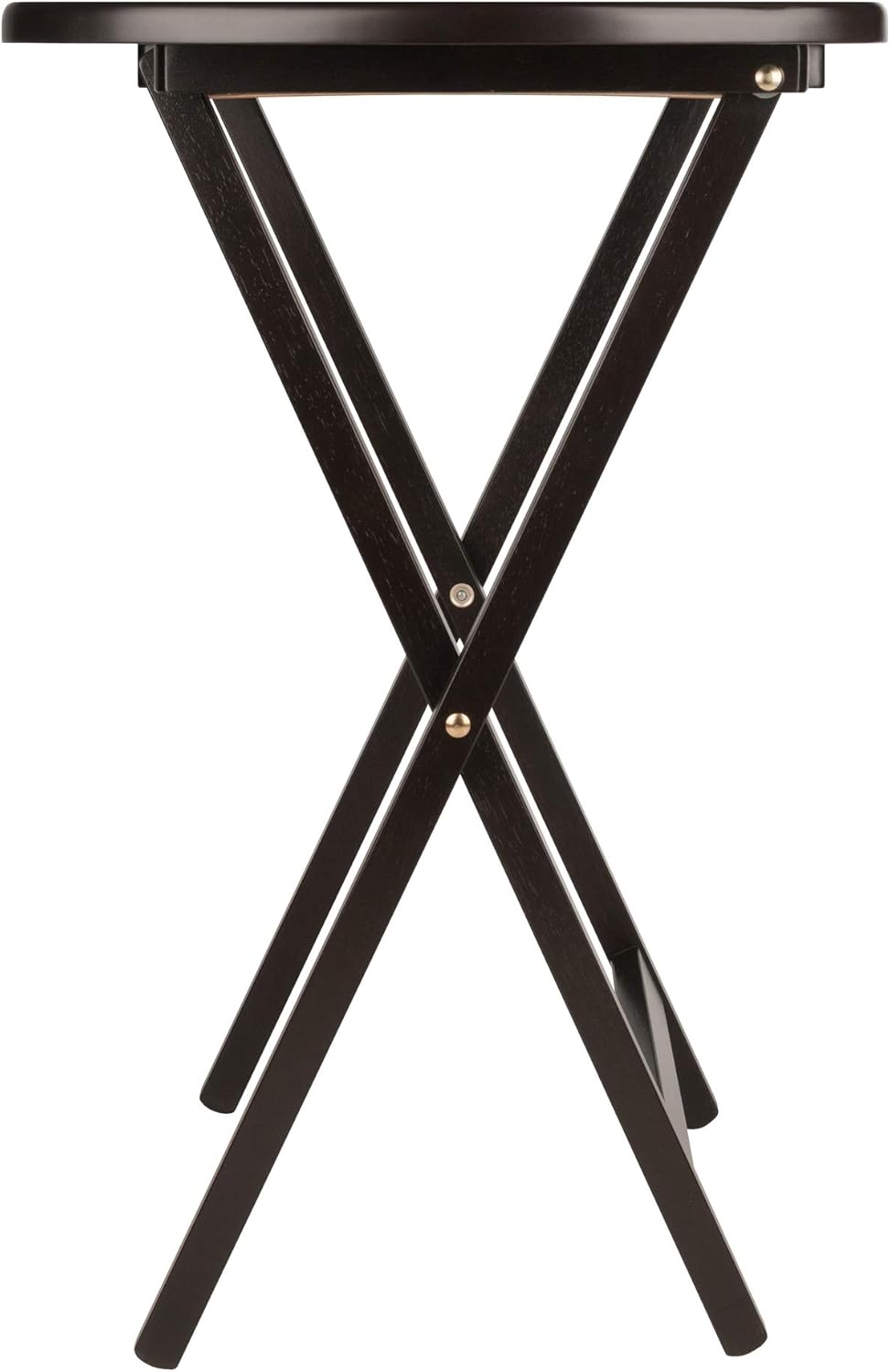 Winsome Cade Set of 2 Foldable Snack Tables, Oversized, for Living Room, 25", No Assembly, Coffee