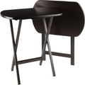 Winsome Cade Set of 2 Foldable Snack Tables, Oversized, for Living Room, 25", No Assembly, Coffee