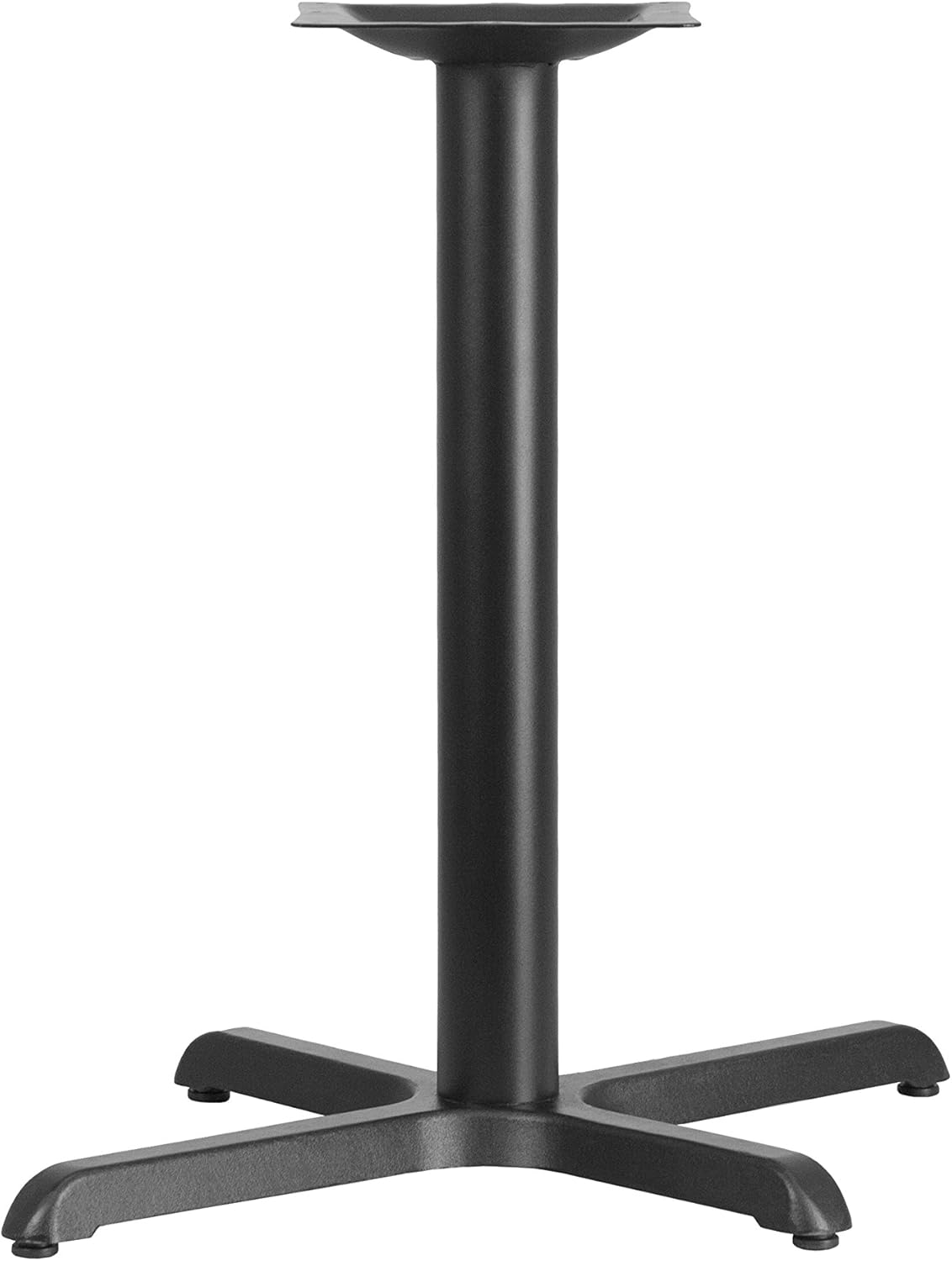 Flash Furniture Beverly 23.75" x 30" Restaurant Table X-Base with 3" Diameter Table Height Column, Commercial X-Base Cast Iron Table Base, Black