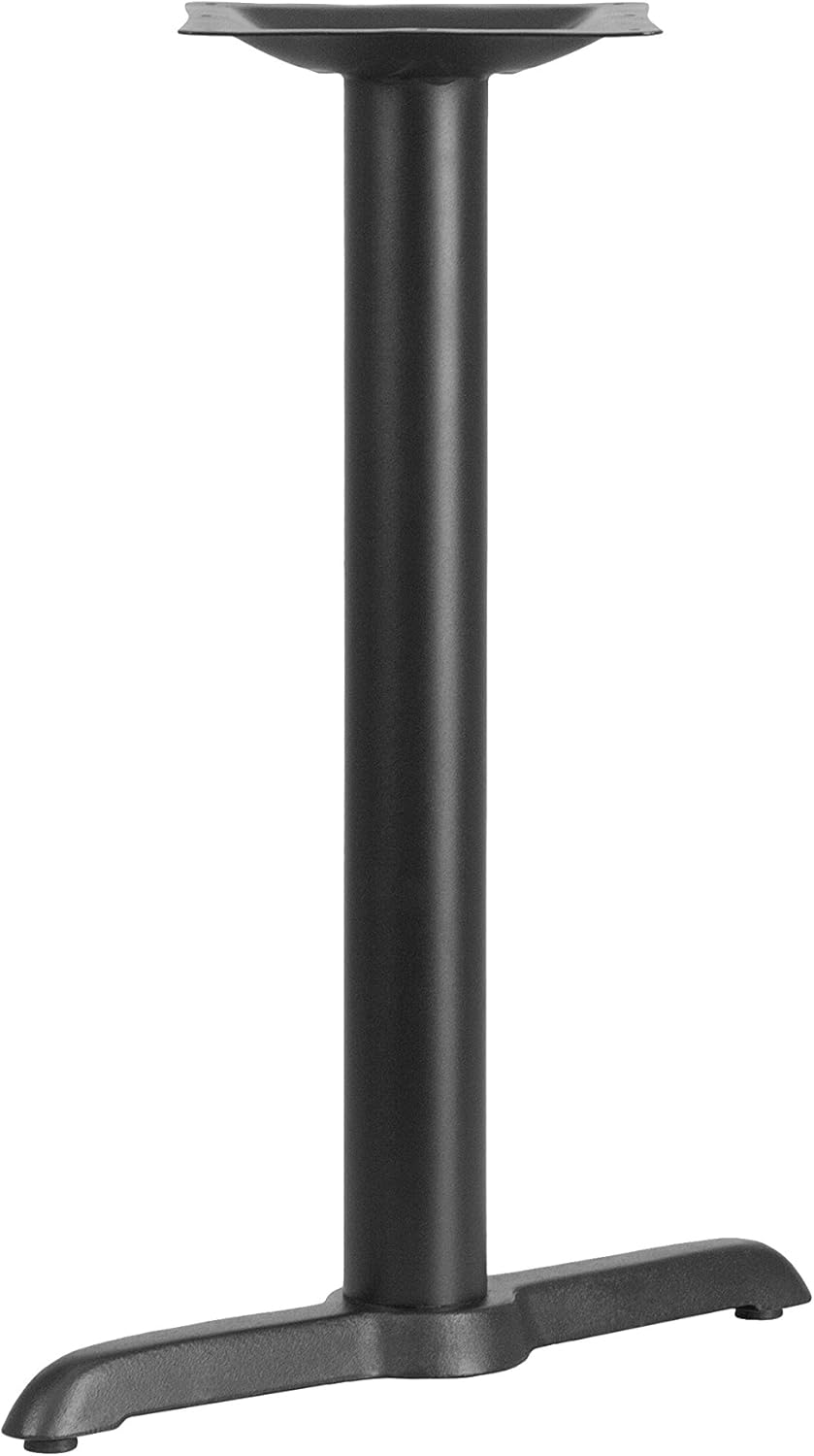 Flash Furniture 5" x 22" Restaurant Table T-Base with 3" Diameter Table Height Column, Commercial T-Base Cast Iron Restaurant Table Base, Black