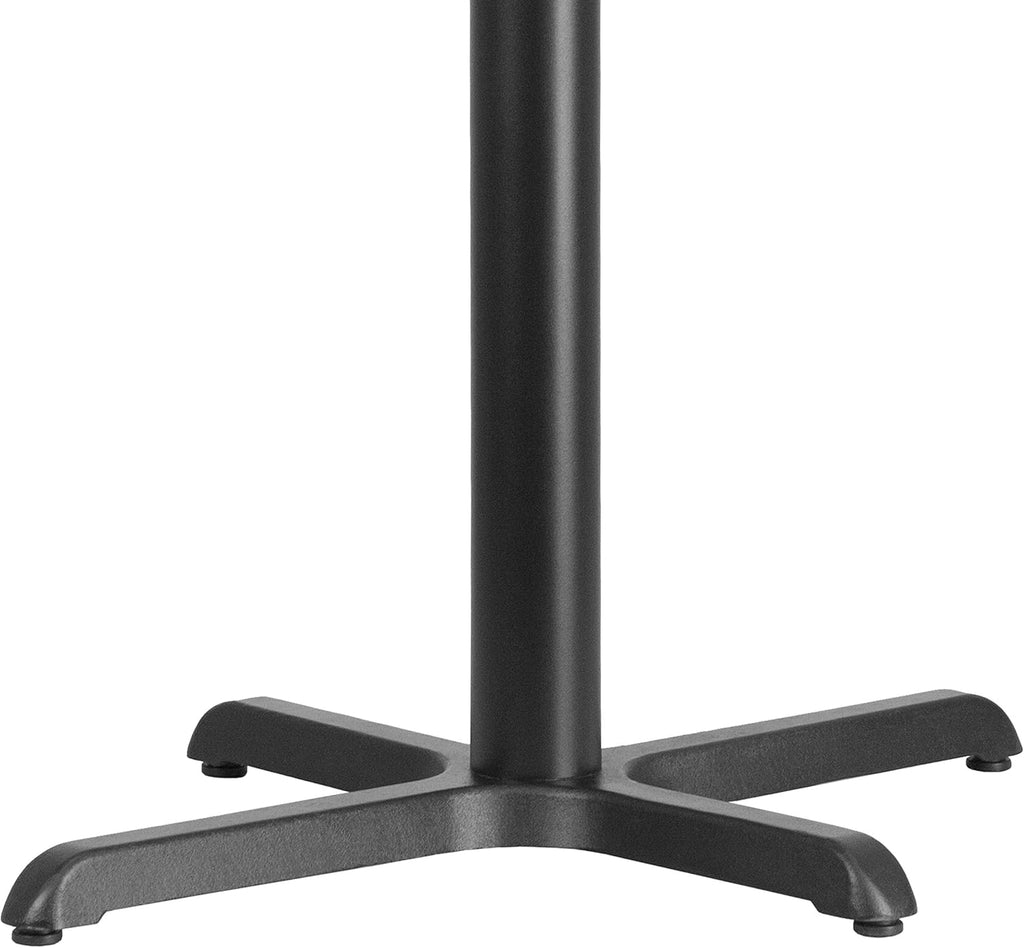 Flash Furniture Beverly 23.75" x 30" Restaurant Table X-Base with 3" Diameter Table Height Column, Commercial X-Base Cast Iron Table Base, Black