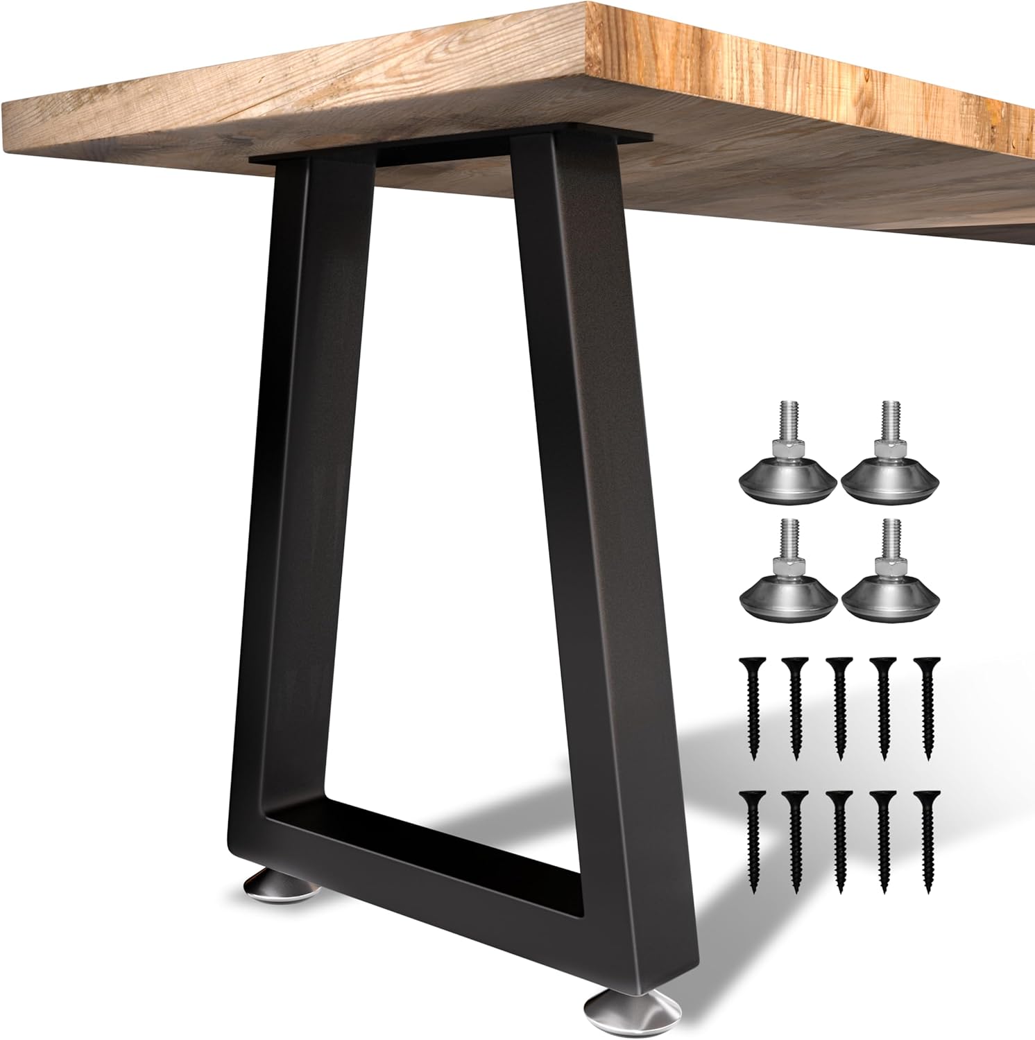 Heavy Duty Metal Table Legs 28x35 Inch, Extra Wide Steel Base for Live Edge Slab, Epoxy River, Large Dining or Conference Table, Industrial Square Frame, Supports 1000lbs, Set of 2, Black