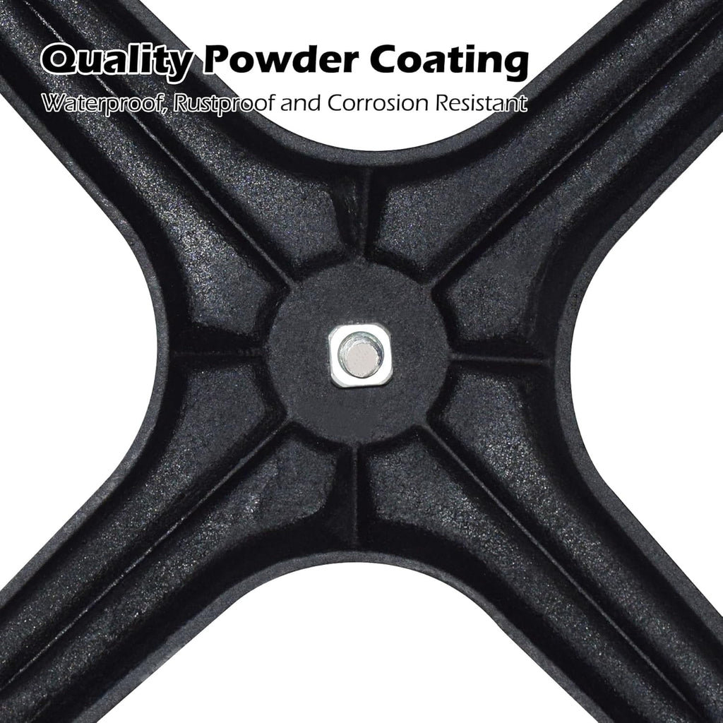 Restaurant Metal Table Base - 22" x 22" Sturdy Cast Iron Dining Table X-Base for Indoor Outdoor Table