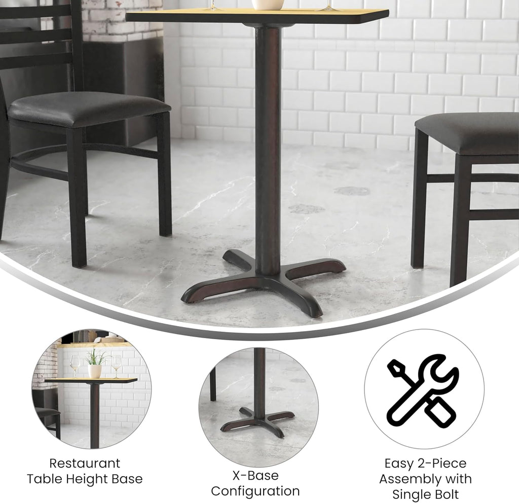 Flash Furniture Beverly 22'' x 22'' Restaurant Table X-Base with 3'' Dia. Table Height Column