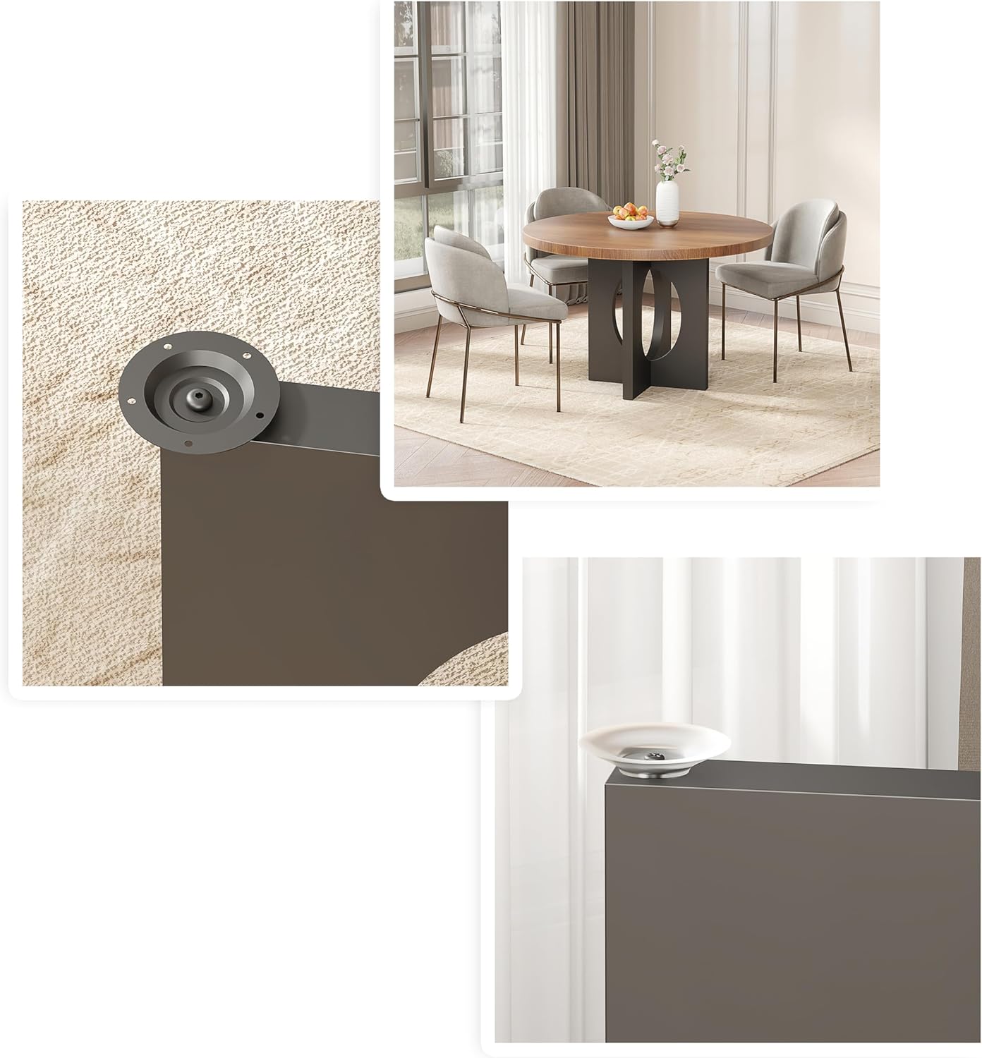 Heavy Duty Dining Table Base, 30 Inch Metal Table Leg, Modern Reinforced Steel Office Table Base, Glass, Wood and Marble Table Tops are All Adaptable