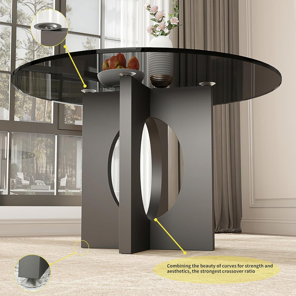 Heavy Duty Dining Table Base, 30 Inch Metal Table Leg, Modern Reinforced Steel Office Table Base, Glass, Wood and Marble Table Tops are All Adaptable